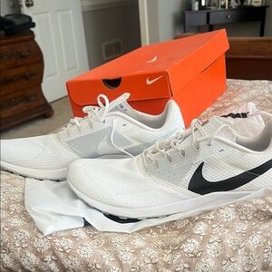 Nike Men's White Running Shoes with Black Swoosh